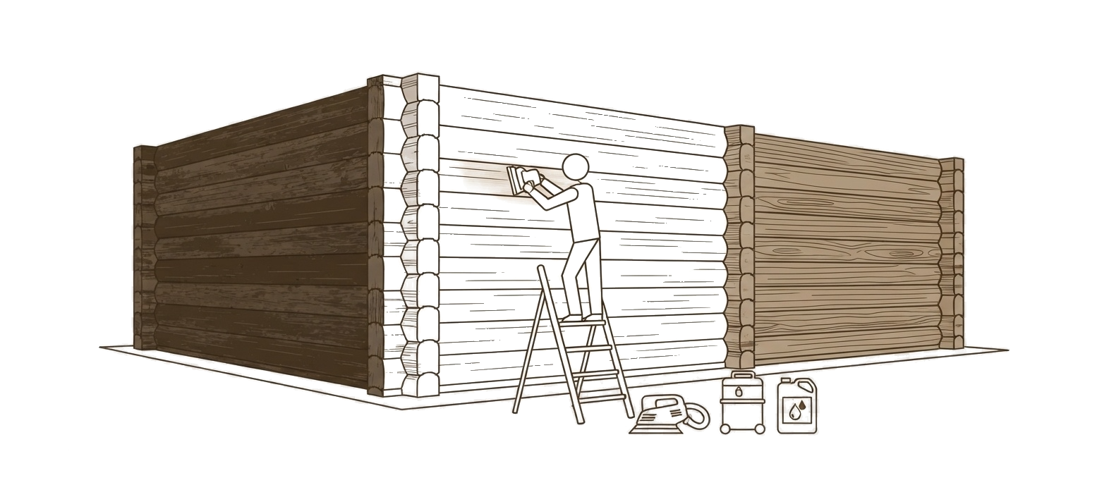 Эскиз: Шлифовка и антисептирование